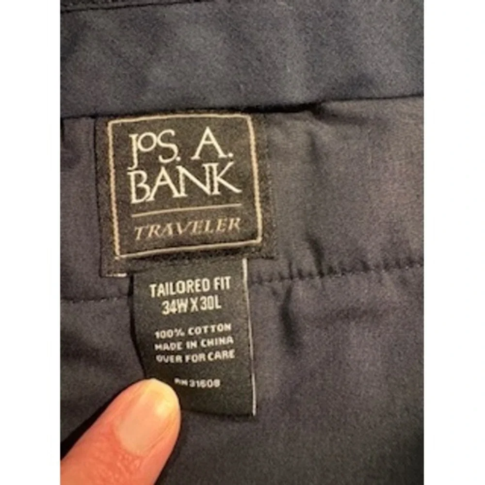 Jos.‎ A. Bank Traveler Dress Pants 34W x 30L Navy Blue Tailored Fit Old Money